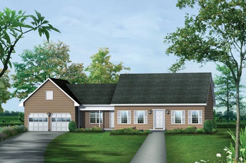 House Blueprint - Ranch Exterior - Front Elevation Plan #57-707