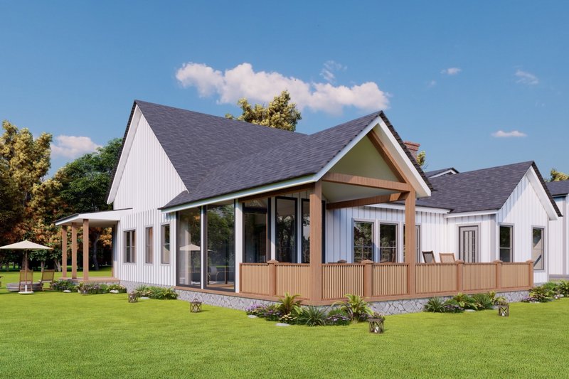 House Design - Exterior - Rear Elevation for Farmhouse House Plan #54-471 - 3 bed, 2.5 bath