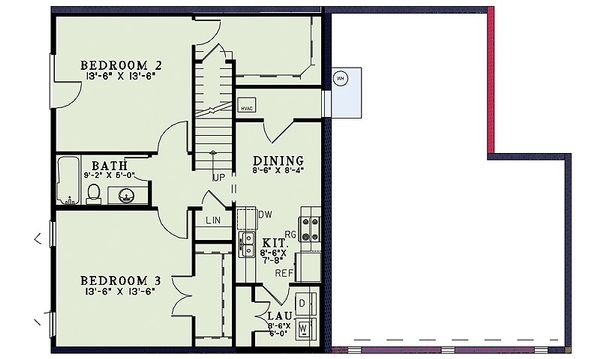 Home Plan - Country Floor Plan - Lower Floor Plan #17-2459