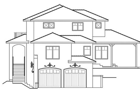 Exterior - Other Elevation 1 for Mediterranean House Plan #124-863 - 3 bed, 2.5 bath