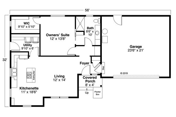 Country Floor Plan - Main Floor Plan #124-1170