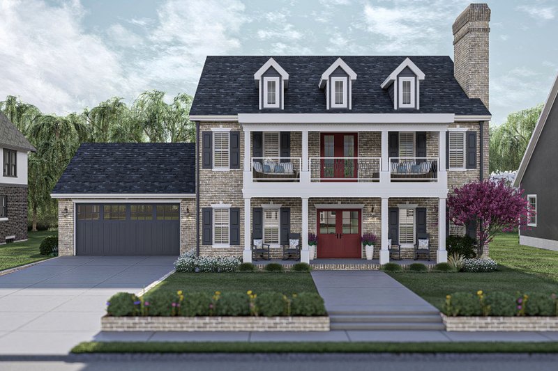 Colonial Style House Plan - 3 Beds 2.5 Baths 2544 Sq/Ft Plan #455-493