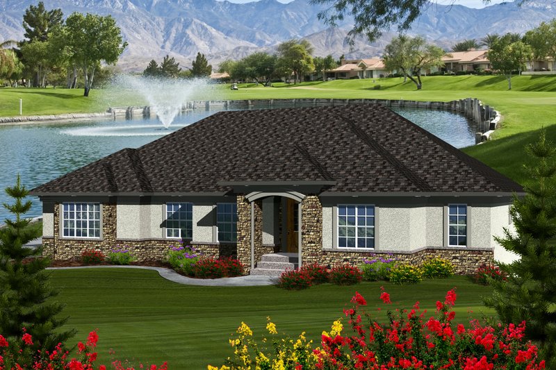 Home Plan - Ranch Exterior - Front Elevation Plan #70-1128