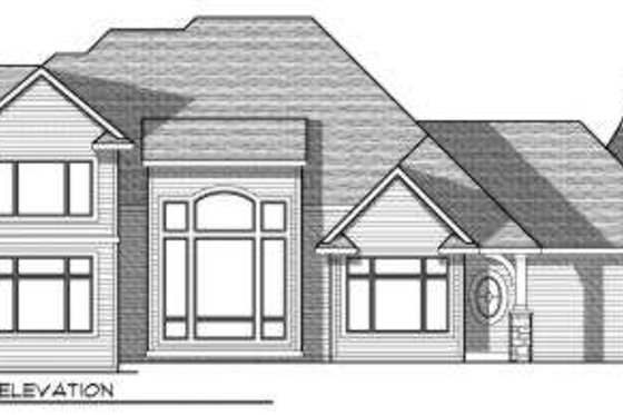 Exterior - Rear Elevation for European House Plan #70-720 - 3 bed, 2.5 bath