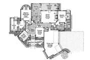 European Style House Plan - 4 Beds 4.5 Baths 4214 Sq/Ft Plan #310-683 