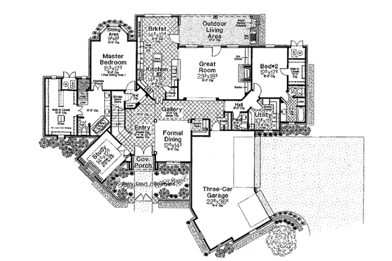 Floor Plan - Main Floor for European House Plan #310-683 - 4 bed, 4.5 bath