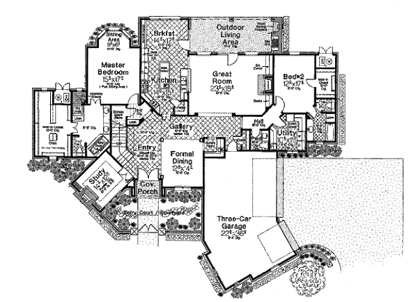 House Design - European Floor Plan - Main Floor Plan #310-683