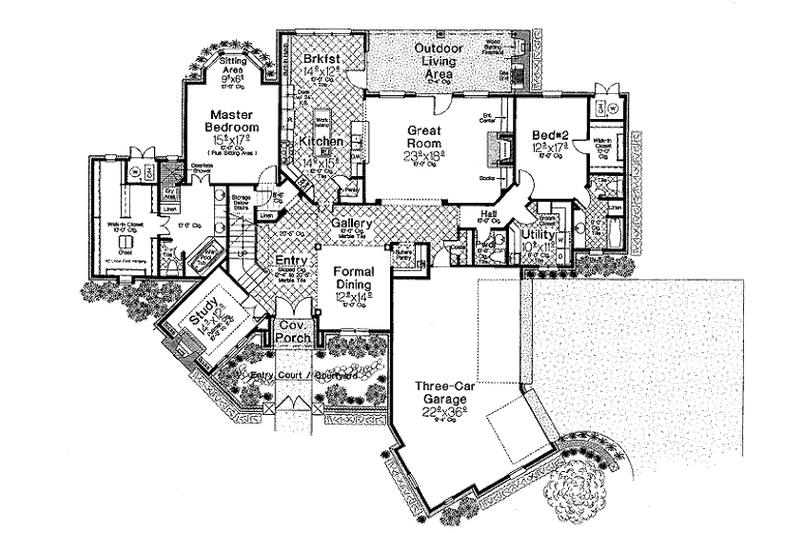 Dream House Plan - Floor Plan - Main Floor for European House Plan #310-683 - 4 bed, 4.5 bath