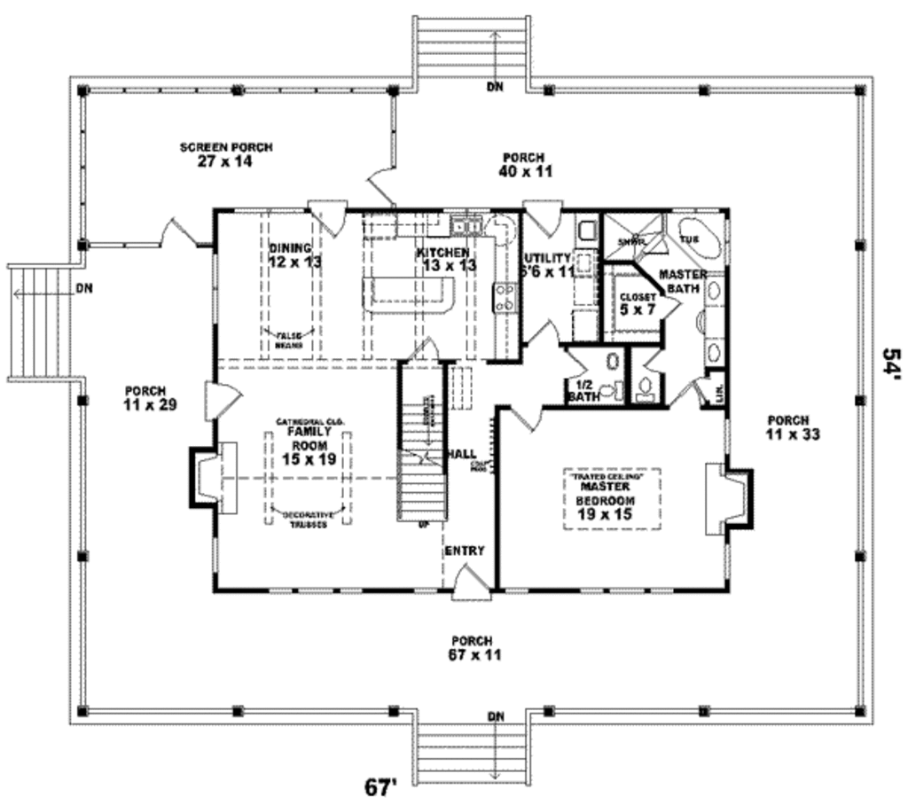 Country Style House Plan 3 Beds 2.5 Baths 2200 Sq/Ft