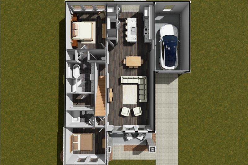 Architectural House Design - Floor Plan - Main Floor for Modern House Plan #513-2287 - 4 bed, 3 bath