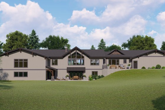 Exterior - Rear Elevation for Cabin House Plan #1064-350 - 5 bed, 4 bath