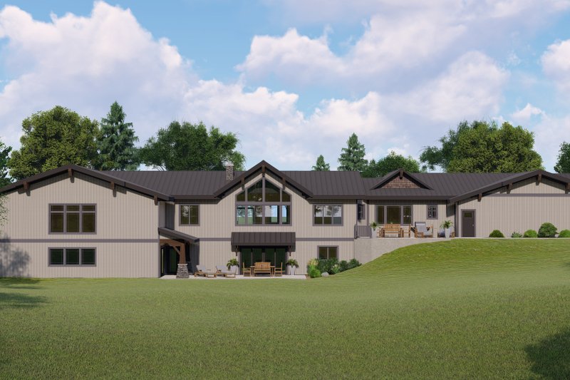 Architectural House Design - Exterior - Rear Elevation for Cabin House Plan #1064-350 - 5 bed, 4 bath