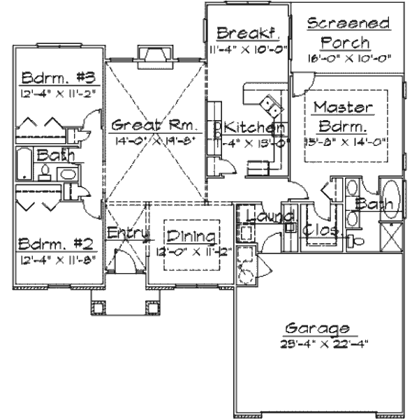 Home Plan - Traditional Floor Plan - Main Floor Plan #31-122