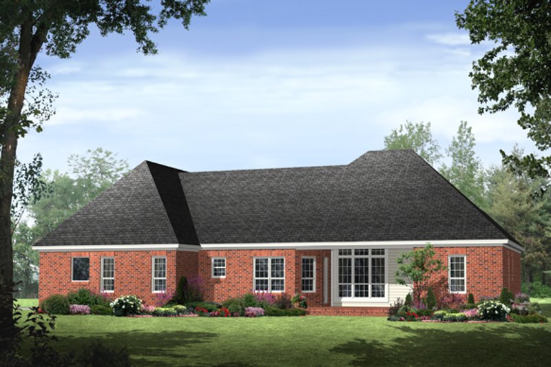 House Blueprint - Exterior - Rear Elevation for European House Plan #21-478 - 3 bed, 2.5 bath