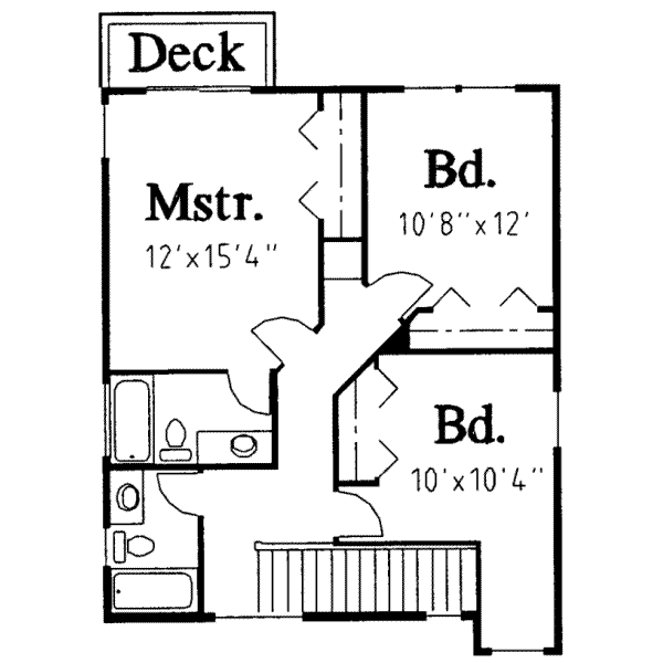 Traditional Floor Plan - Upper Floor Plan #303-351