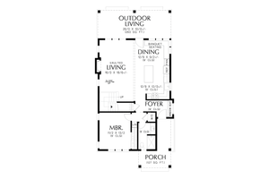 Floor Plan - Main Floor for Cottage House Plan #48-1143 - 3 bed, 2 bath