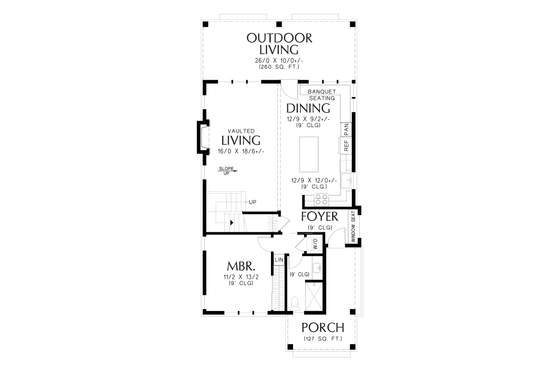 Floor Plan - Main Floor for Cottage House Plan #48-1143 - 3 bed, 2 bath