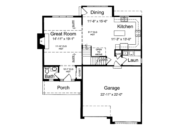 Home Plan - Floor Plan - Main Floor for Traditional House Plan #46-422 - 4 bed, 2.5 bath
