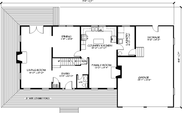 Country Floor Plan - Main Floor Plan #320-415