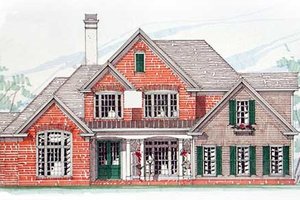 Southern Exterior - Front Elevation Plan #54-172