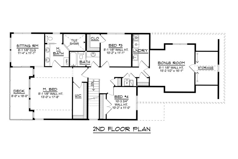 Architectural House Design - Floor Plan - Upper Floor for Cottage House Plan #1064-305 - 6 bed, 3.5 bath
