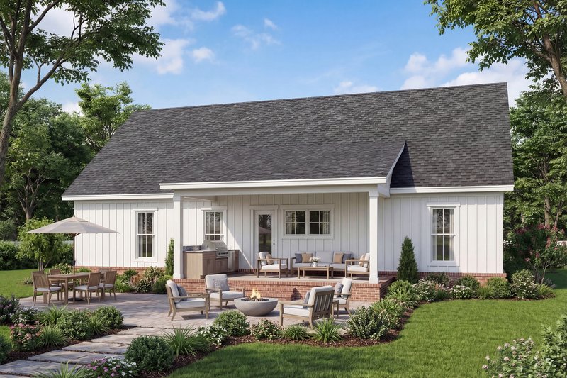 House Blueprint - Exterior - Rear Elevation for Farmhouse House Plan #430-428 - 3 bed, 2 bath