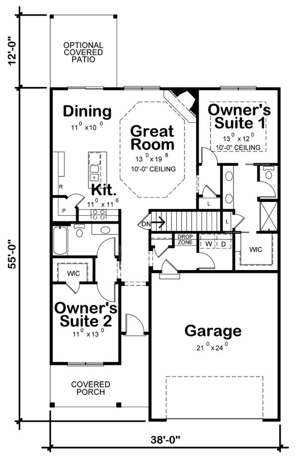 Architectural House Design - Farmhouse Floor Plan - Main Floor Plan #20-2355
