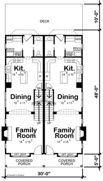 Floor Plan - Main Floor for Traditional House Plan #20-2465 - 4 bed, 4.5 bath
