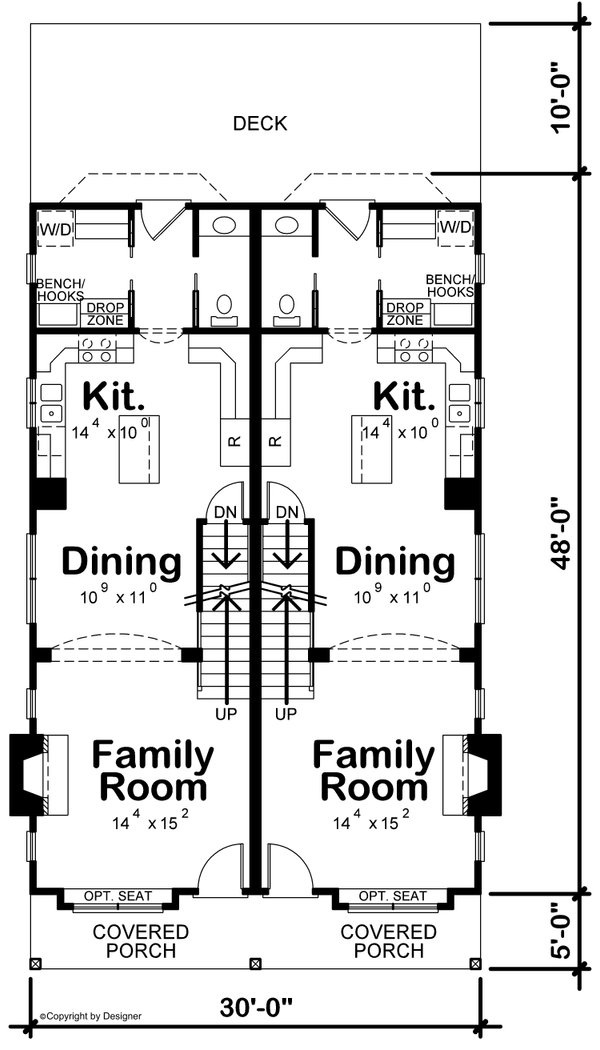 Architectural House Design - Traditional Floor Plan - Main Floor Plan #20-2465