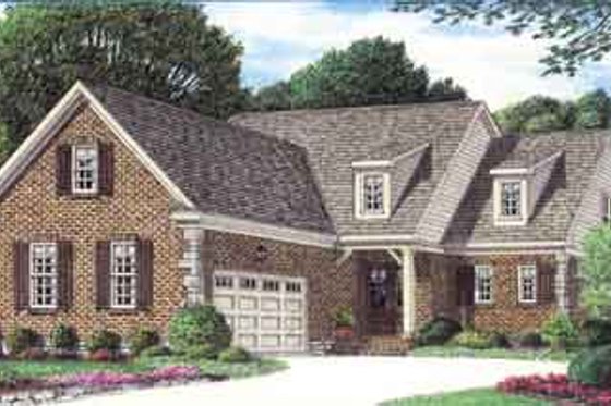 Exterior - Front Elevation for European House Plan #34-206 - 3 bed, 2.5 bath