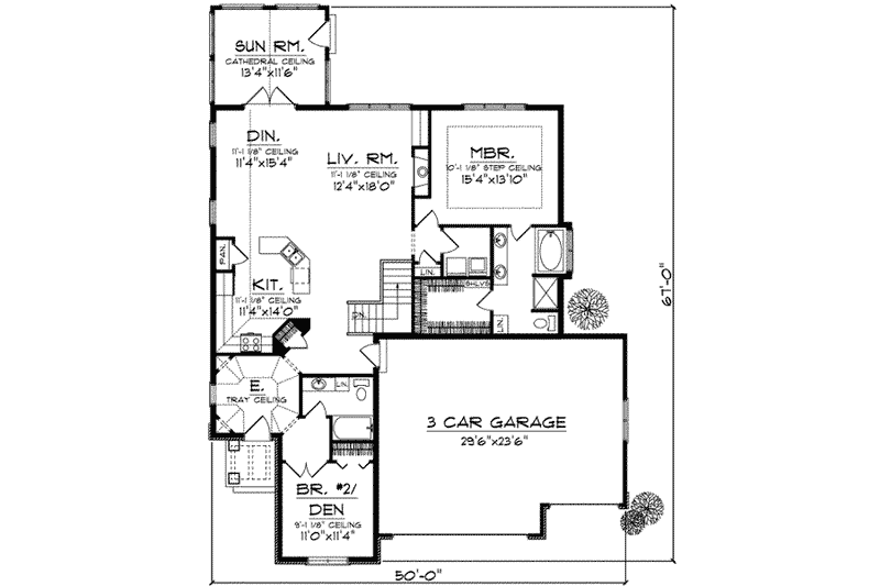 Dream House Plan - Floor Plan - Main Floor for European House Plan #70-710 - 4 bed, 3 bath