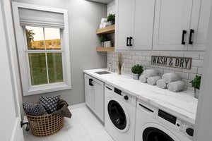 Interior - Laundry for Farmhouse House Plan #51-1513 - 4 bed, 3 bath