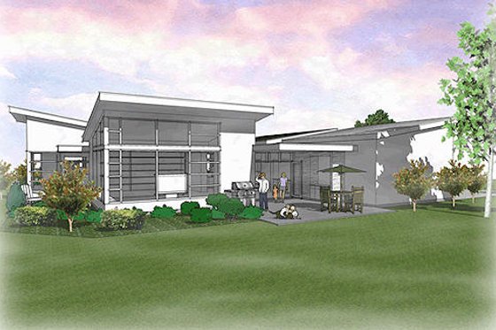 Exterior - Rear Elevation 1 for Modern House Plan #48-479 - 4 bed, 2.5 bath