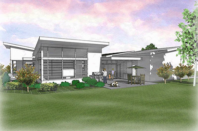 Dream House Plan - Exterior - Rear Elevation 1 for Modern House Plan #48-479 - 4 bed, 2.5 bath