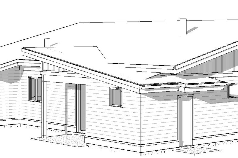Home Plan - Exterior - Front Elevation 4 for Modern House Plan #895-135 - 2 bed, 2 bath