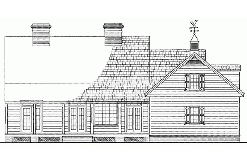 Home Plan - Exterior - Rear Elevation for Classical House Plan #137-124 - 4 bed, 3 bath