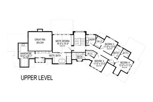 Floor Plan - Upper Floor for Craftsman House Plan #920-23 - 6 bed, 4.5 bath