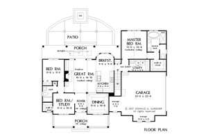 Floor Plan - Main Floor for Farmhouse House Plan #929-1044 - 3 bed, 2 bath