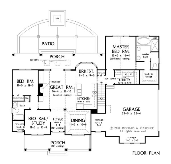 Farmhouse Floor Plan - Main Floor Plan #929-1044
