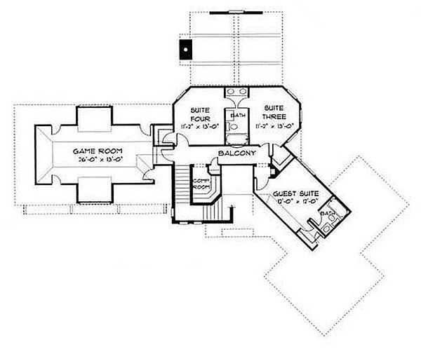 Architectural House Design - European Floor Plan - Upper Floor Plan #413-100