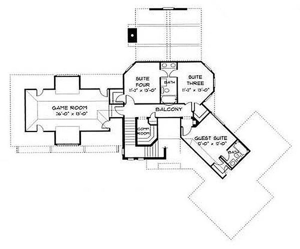 House Blueprint - European Floor Plan - Upper Floor Plan #413-100