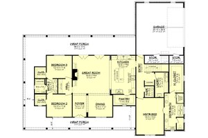 Floor Plan - Main Floor for Farmhouse House Plan #430-223 - 3 bed, 2.5 bath