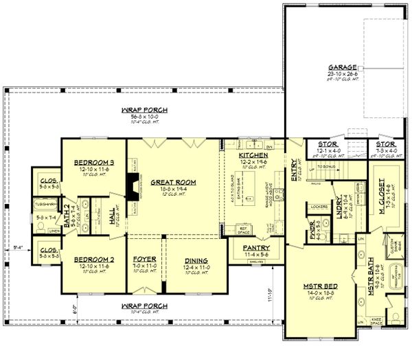 Architectural House Design - Farmhouse Floor Plan - Main Floor Plan #430-223