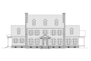 Exterior - Front Elevation 3 for Colonial House Plan #932-1 - 6 bed, 5.5 bath