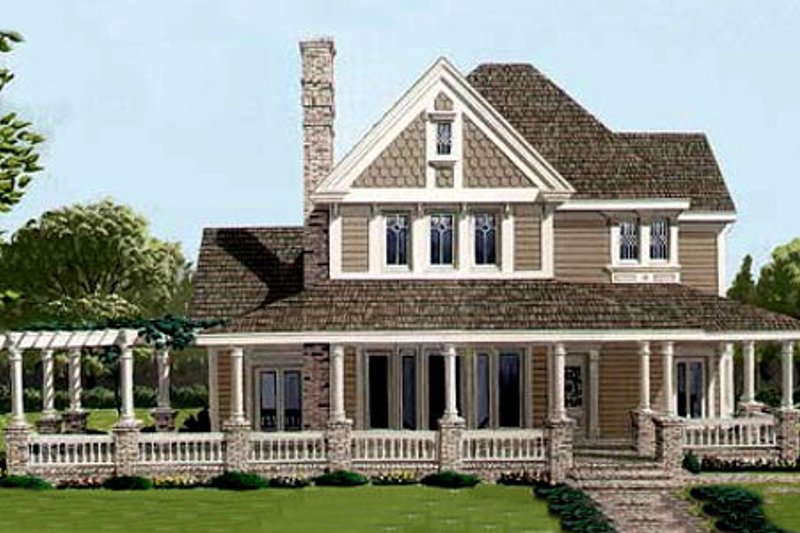 Architectural House Design - Victorian Exterior - Front Elevation Plan #410-112