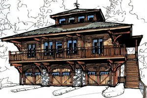 Craftsman Exterior - Front Elevation Plan #921-16