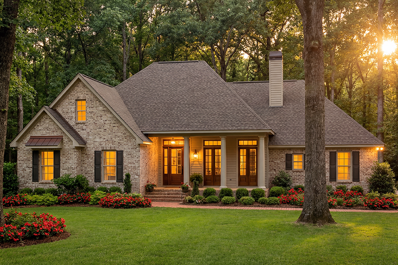 Exterior - Front Elevation 2 for Southern House Plan #406-143 - 3 bed, 2.5 bath