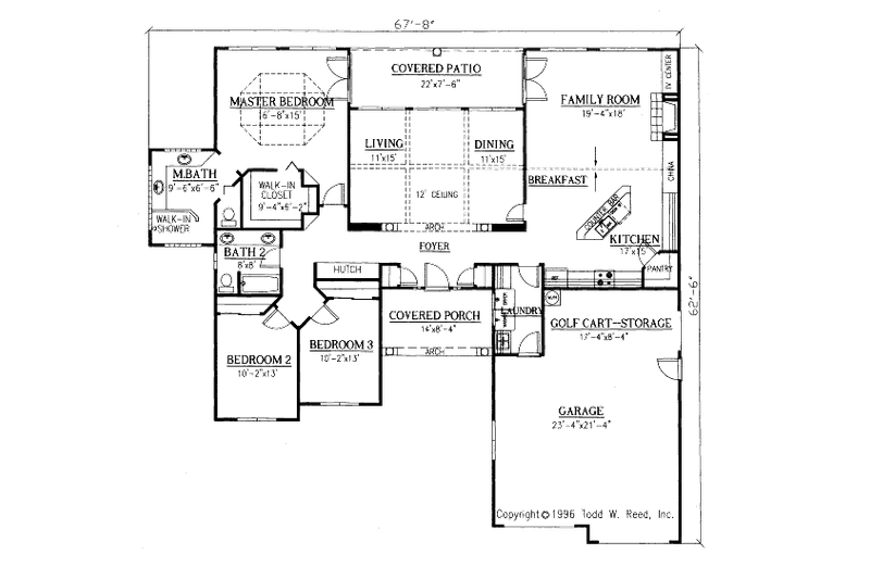 Dream House Plan - Floor Plan - Main Floor for Ranch House Plan #437-1 - 3 bed, 2 bath