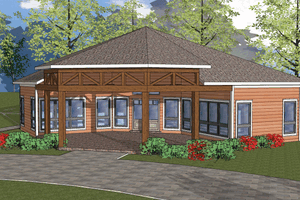 Southern Exterior - Front Elevation Plan #8-240