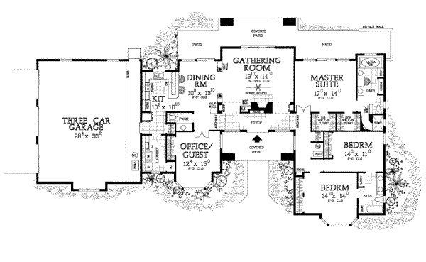 House Design - Mediterranean Floor Plan - Main Floor Plan #72-143
